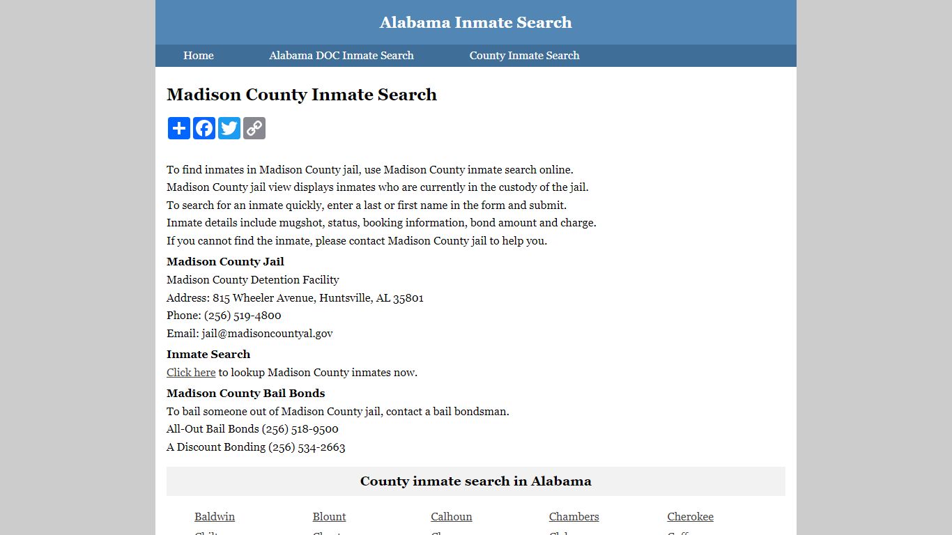 Madison County Inmate Search